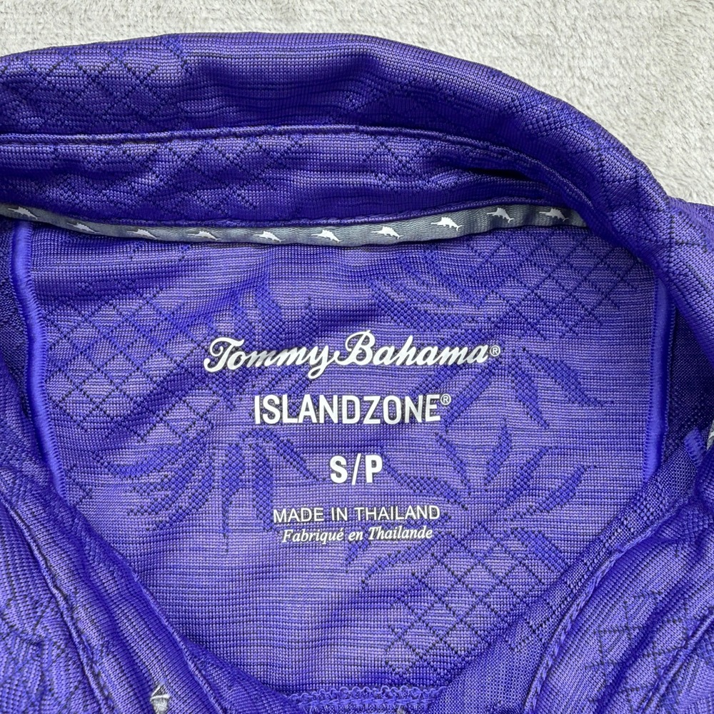 Tommy Bahama Polo Shirt Mens Small Purple Pineapple IslandZone Performance - Picture 3 of 9